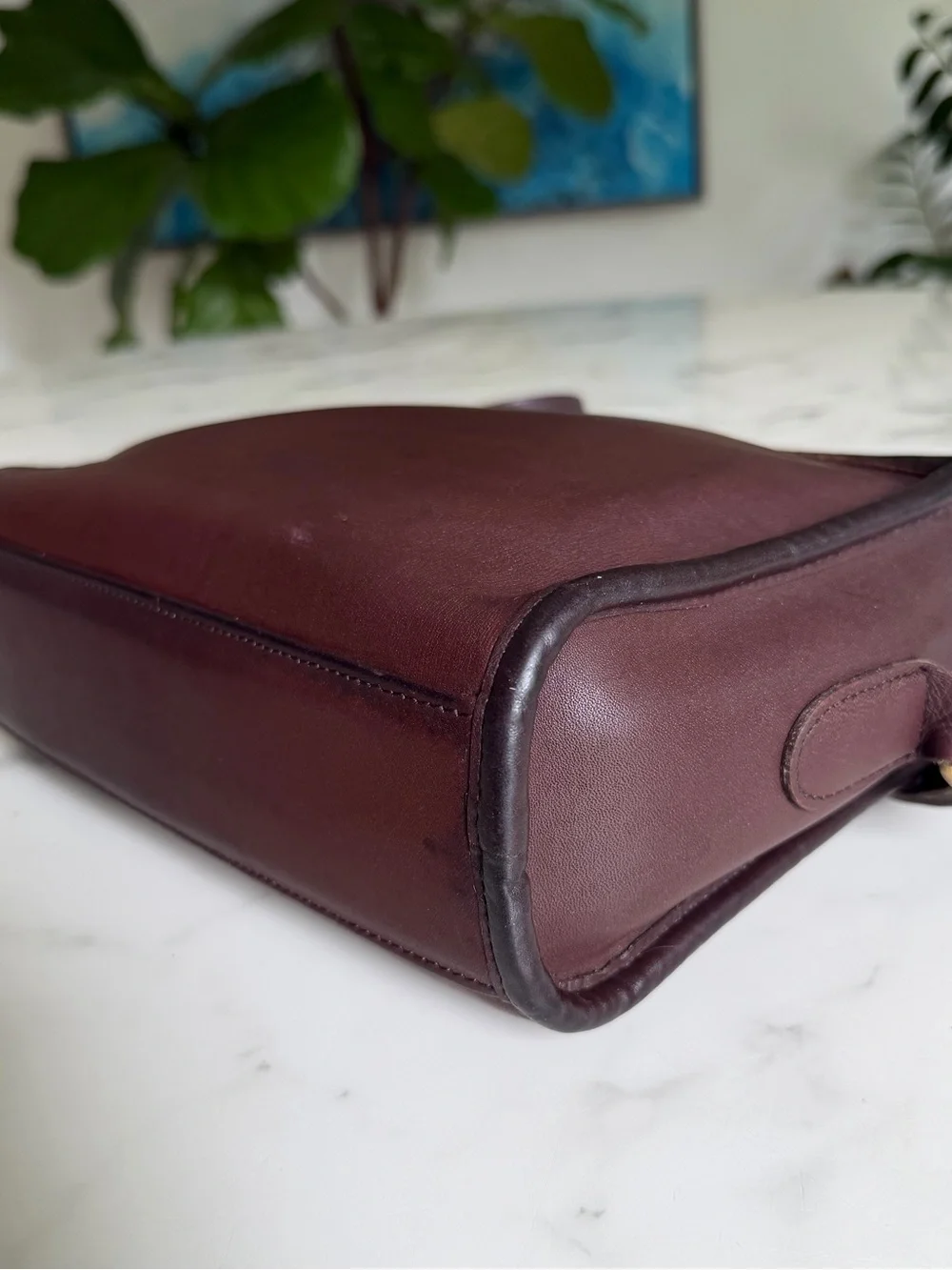Coach Vintage Metropolis Zip Crossbody Bag 9087 Mahogany Leather 90's w/ Key Fob - Picture 16 of 16